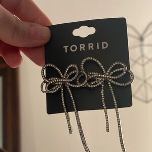 torrid  Crystal Bow Drop Earrings